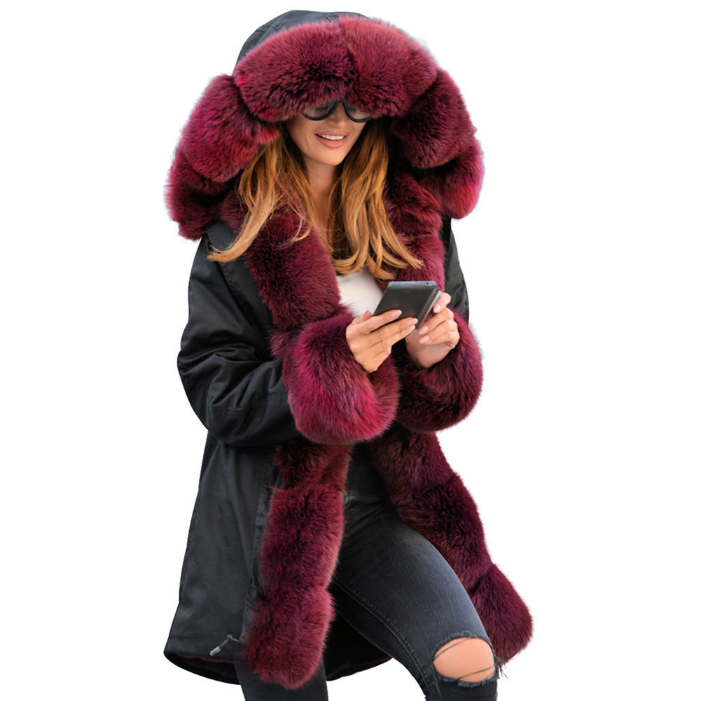 Cotton-padded Jacket Fur Collar Coat Hooded Pi-Mart