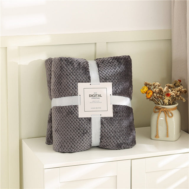 Fluffy Plaid Winter Bed Blankets by Pi Mart