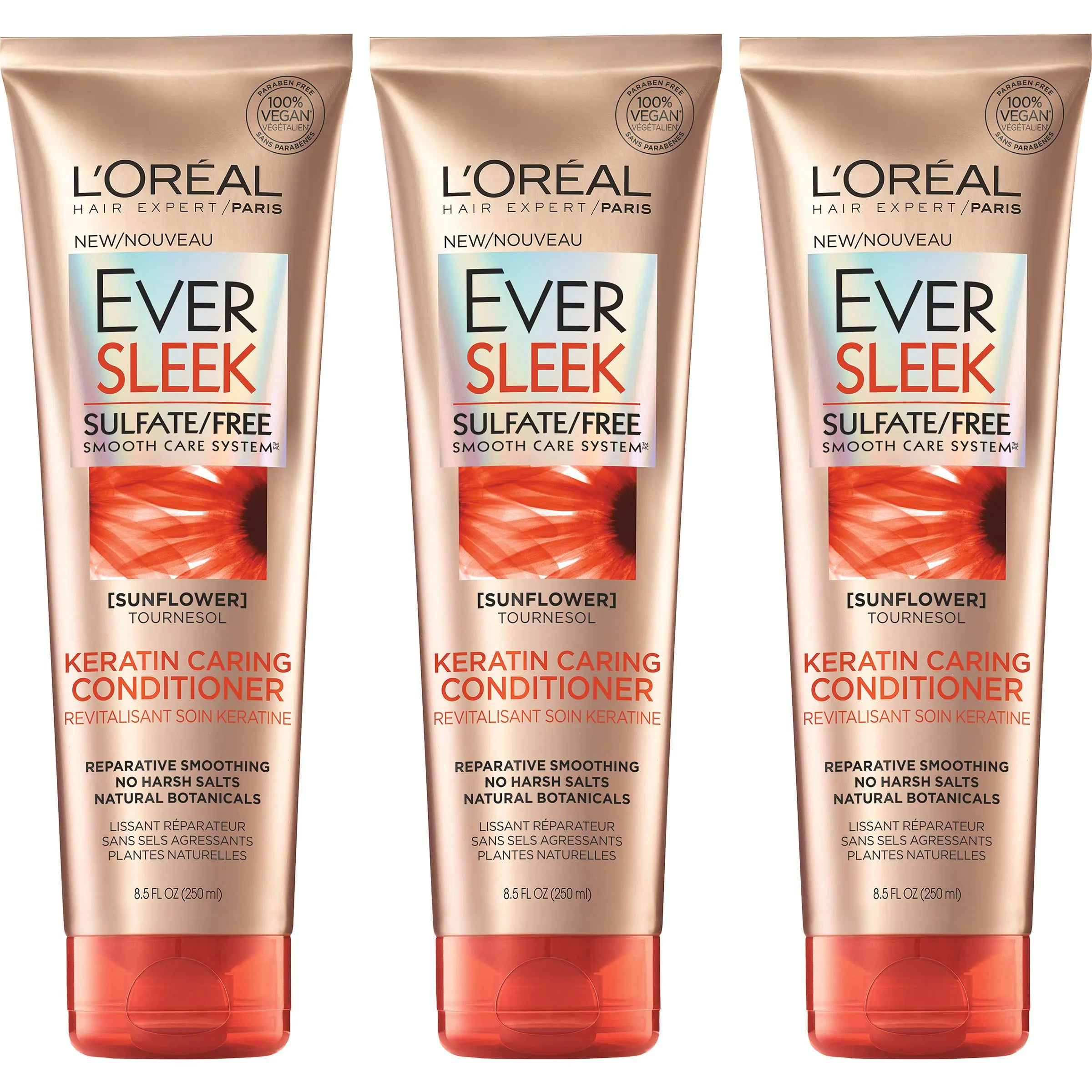 LOreal Paris Hair Care Eversleek Sulfate Free Keratin Caring Conditioner 3 Count