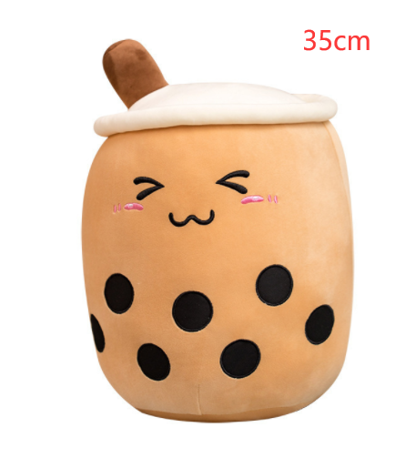 Cute Fruit Drink Plush Stuffed Soft Strawberry Milk Tea Plush Boba Tea Cup Toy Bubble Tea Pillow Cushion Kids Gift Pi-Mart
