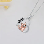 Lovely Heart-shaped Design Pet Dog Pendant Necklace Personality Pi-Mart