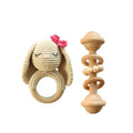 DIY Baby Handmade Wool Crochet Rabbit Rattle Toy Pi-Mart