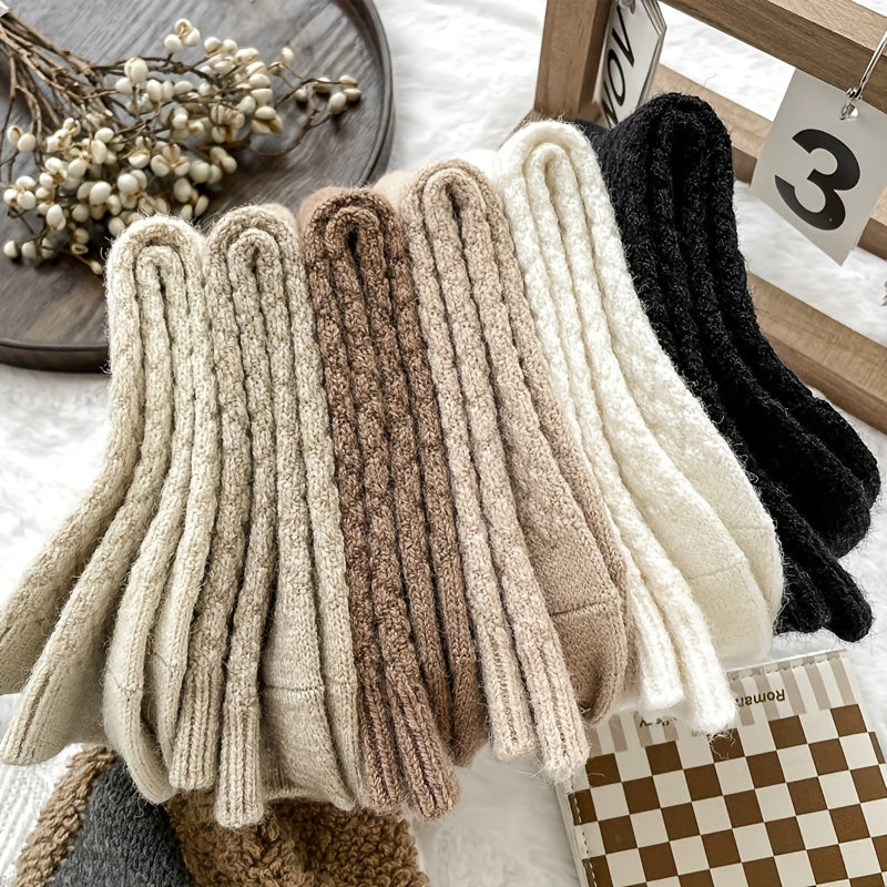 Women’s Plaid Fuzzy Socks - 6-Pair Value Pack | Comfortable, Stretchy, & Chic Mid-Tube Hosiery Lootquake LLC