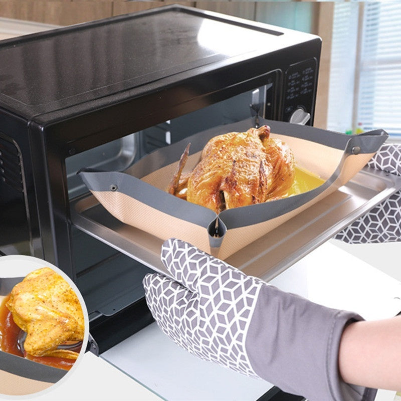 Thick Fiber Baking Pan Mat Silica Gel Pad Baking Tool Pi-Mart