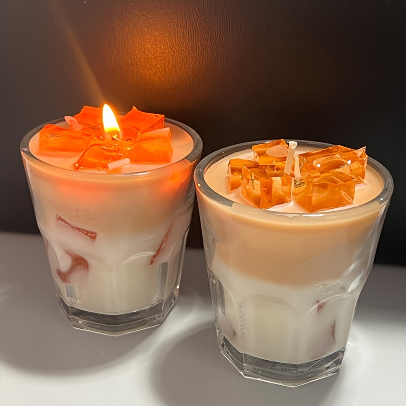 1pc, 300g Caramel Latte Scented Candle, Handcrafted Soy Wax, Indoor Use, Crystal Accents, Oval Shape, Aromatherapy, Perfect for Home Decor, Suitable for Christmas, Halloween, Easter, Hanukkah, Thanksgiving, 0.26-2.64gal Capac Lootquake LLC