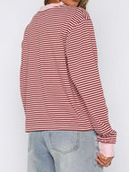 Striped Oversized Round Neck Sweatshirt