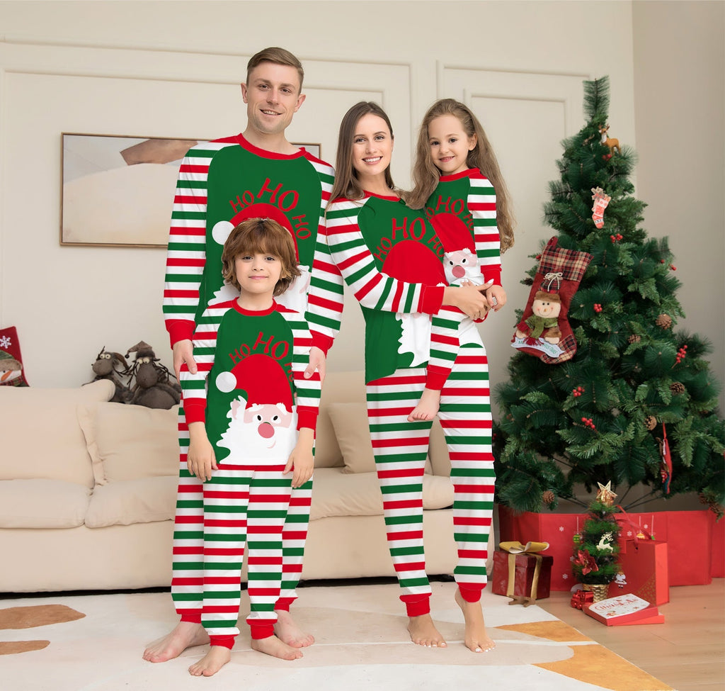 Family Pajamas Matching Sets Red Stripe Xmas Holiday Sleepwear Jammies Long Sleeve PJs Outfits Pi-Mart