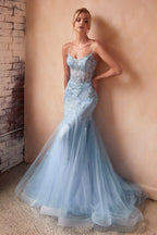 Embellishment Pastel Mermaid Dress Purplish Diva