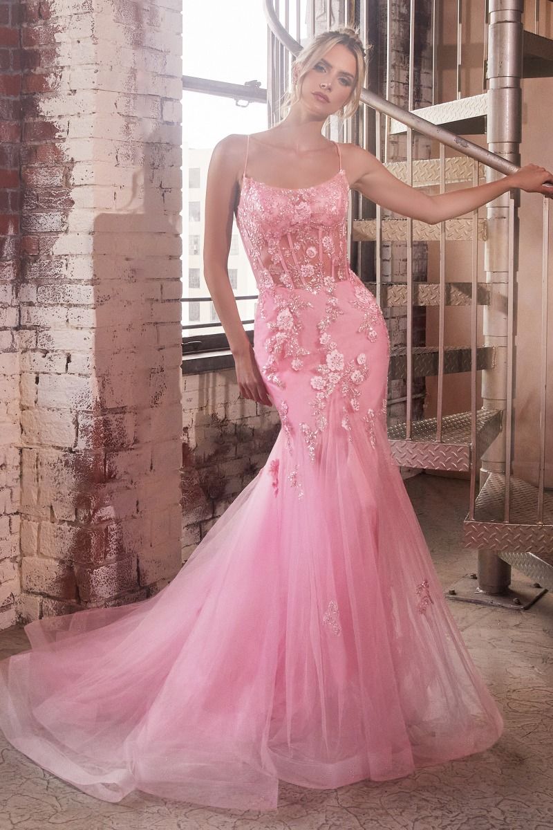 Embellishment Pastel Mermaid Dress Purplish Diva