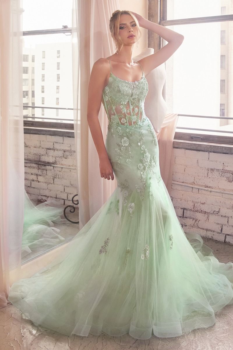 Embellishment Pastel Mermaid Dress Purplish Diva