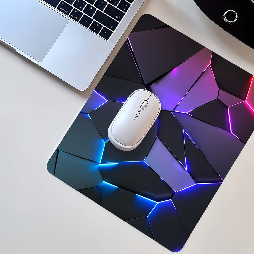 1pc Durable Gaming Mouse Pad with Stylish Geometric Design - Waterproof, Non-Slip, Washable Desk Mat for Keyboard, Sketchbook - Ideal Gift for Gamers, Office, and Study Accessories - Polyester Material No Battery Required Lootquake LLC