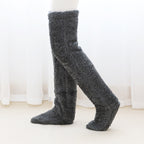 Over Knee High Fuzzy Long Socks Winter Warm Cold Leg Knee Joint Cold-proof Stockings Home Floor Sleeping Socks Pi-Mart