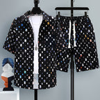 Men's Short-sleeved Suit Youth Student Leisure Sports Cool Shorts Two-piece Set Lootquake LLC