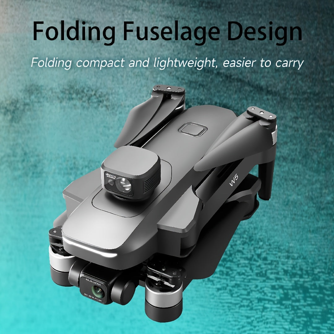 New Arrival W5- Drone, Extra Long Distance 16400 Feet Digital Image Transmission, Super Powerful Brushless Motor, EIS Three-axis Electronic Anti-Shake Gimbal, GPS Precise Outdoor Positioning, 4K HD Camera, 360° Full Angle In Lootquake LLC
