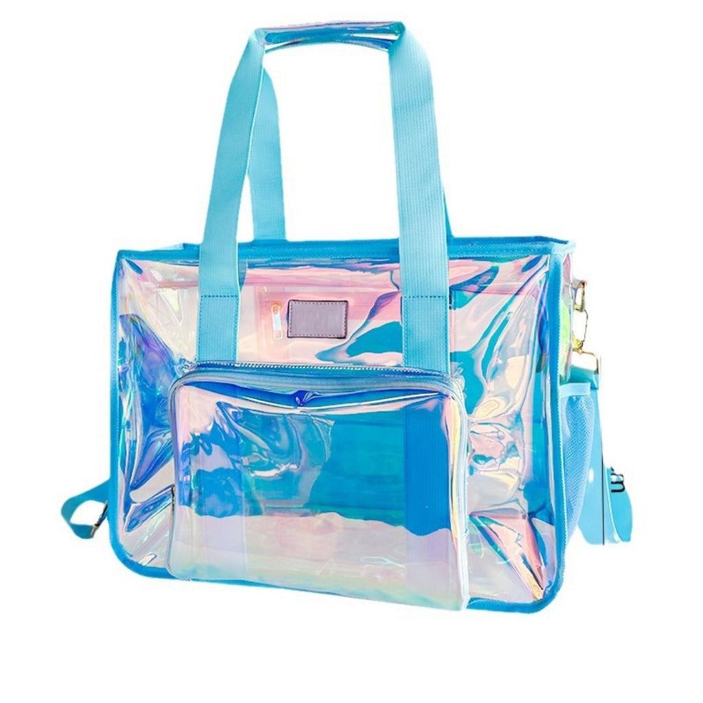 PVC Symphony translucent beach bag, Portable tote bag for going out, Transparent tote purse for sports, clear bag for stadium events - SJB-DIAMOND ELITES