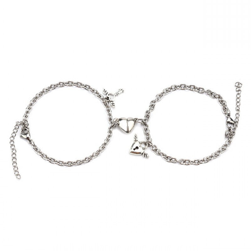2Pcs Heart Magnet Bracelet for Lovers Pi-Mart
