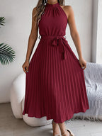Cute Pink Sleeveless Midi Dress Elegant & Flowy Girls Dress Beautiful Design