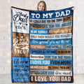 1pc Envelope Printed Flannel Blanket, To My Dad Blanket, Warm Cozy Soft Throw Blanket Nap Blanket For Couch Bed Sofa Camping Travel, Best Gift Square Blanket For Dad Lootquake LLC