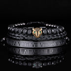 Leopard Head Set Mesh Pineapple Pearl Roman Bracelet Pi-Mart