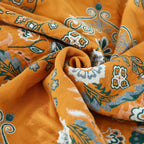 1pc Floral Sofa Towel Blanket With Tassel, Cotton Printed Blanket, Vintage Floral Pattern, Sofa Blanket, Air Conditioning Blanket, Nap Blanket