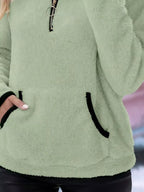 PlushZip Fleece: Cozy Full-Sleeve Plus Sweatshirt THRIXINE