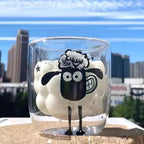 High Temperature Resistant Double Wall Cute Girl Milk Glass Pi-Mart