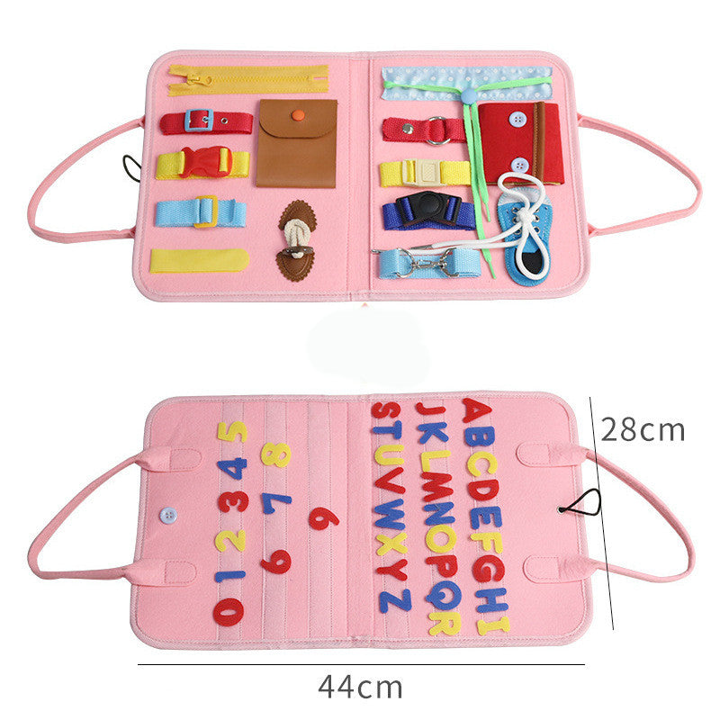 New Busy Book Children's Busy Board Dressing And Buttoning Learning Baby Early Education Preschool Sensory Learning Toy Pi-Mart
