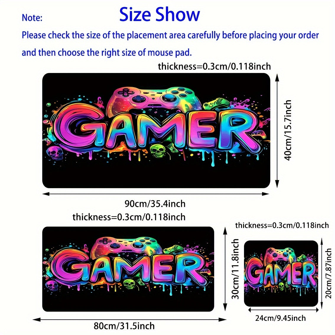 Extra-Large Gaming Mouse Pad with UV Black Light Feature - Non-Slip, Washable Rubber Base, Game Console Design Desk Mat for Gamers and Office Use Lootquake LLC