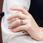 Women's Fashion Wide Cross Ring In Sterling Silver Pi-Mart