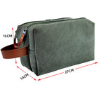 Large Capacity Men's Canvas Wash Bag – Durable Razor Storage & Cosmetic Bag with Ample Space for Travel Essentials - SJB-DIAMOND ELITES