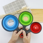 Kitchen Gadget Wide Mouth Narrow Mouth Folding Plastic Funnel Three-piece Suit Pi-Mart