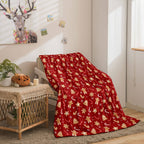 1pc Christmas Theme Blanket, Red Gingerbread Man Christmas Tree Blanket, Soft Warm Throw Blanket Nap Blanket For Couch Sofa Office Bed Camping Travel, Multi-purpose Gift Blanket For All Season Lootquake LLC