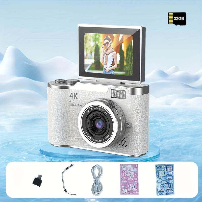 New high-definition digital camera Simple operation of buttons to take photos and videos Beginner entry CCD card machine surprise gift for friends You can choose to use a 32G memory card for direct storage and use portable-mu Lootquake LLC
