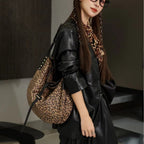 Women's Trendy Leopard Flannel Hobo Crossbody Bag – Large Capacity Shoulder Bag, Casual Versatile Bag for Everyday Use - SJB-DIAMOND ELITES