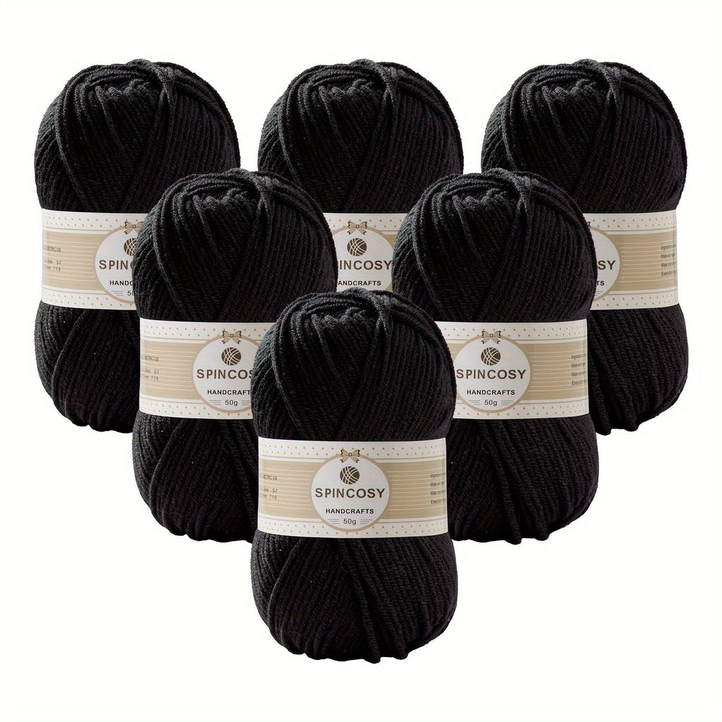 6pcs 4 Layers Hand-woven Crochet Yarn, Soft And Comfortable, 100% Acrylic Yarn, Suitable For DIY Crocheting And Knitting Scarf, Sweater, Shawl, Blanket, 1.76oz/pc
