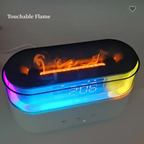2023 Elegant Alarm Clock Oil Diffuser Innovative Simulation Flame Humidifier With Timer Function Flame Night Light Pi-Mart