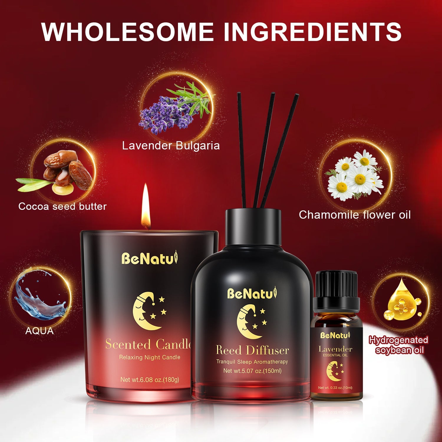 Dream Night Trio: Sleep Spray, Scented Candle, Reed Diffuser, Fast Sleep And Refreshing Fragrance, Formaldehyde-Free, Easy to Use, Good Helper for Sleep Lootquake LLC