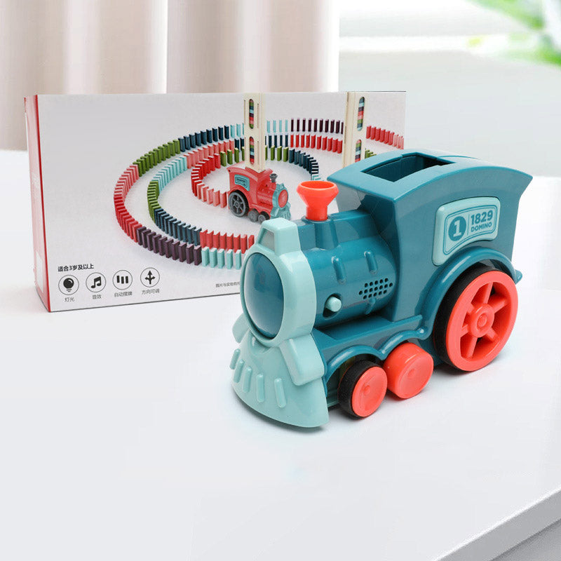 Domino Train Toys Baby Toys Car Puzzle Automatic Release Licensing Electric Building Blocks Train Toy Pi-Mart