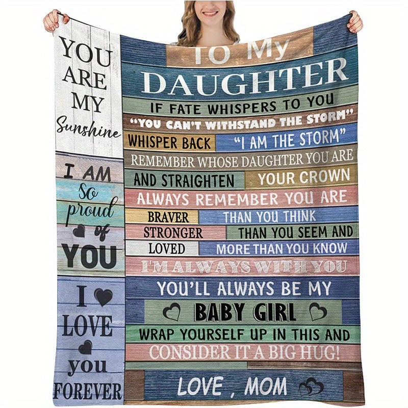 1pc Personalized "To My Daughter" Blanket - Soft, Cozy, and Warm Throw for Sofa, Office, Bed, and Travel - Unique Birthday Gift for Daughters Lootquake LLC