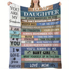 1pc Personalized "To My Daughter" Blanket - Soft, Cozy, and Warm Throw for Sofa, Office, Bed, and Travel - Unique Birthday Gift for Daughters Lootquake LLC