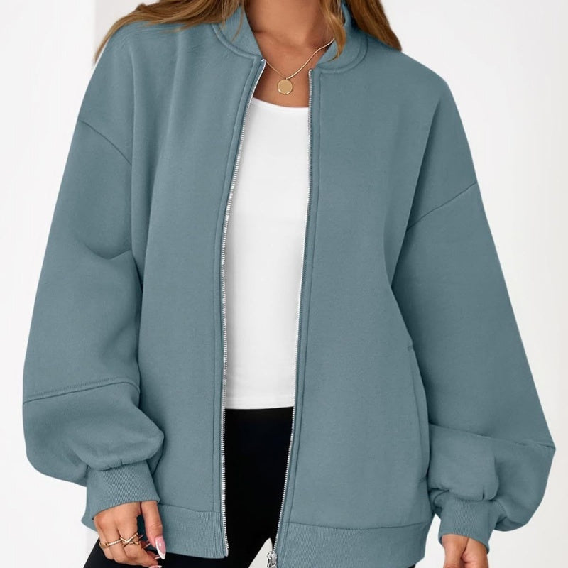 Zip Sweatshirt Jacket Casual Long Sleeve Pilot Coat Pi-Mart