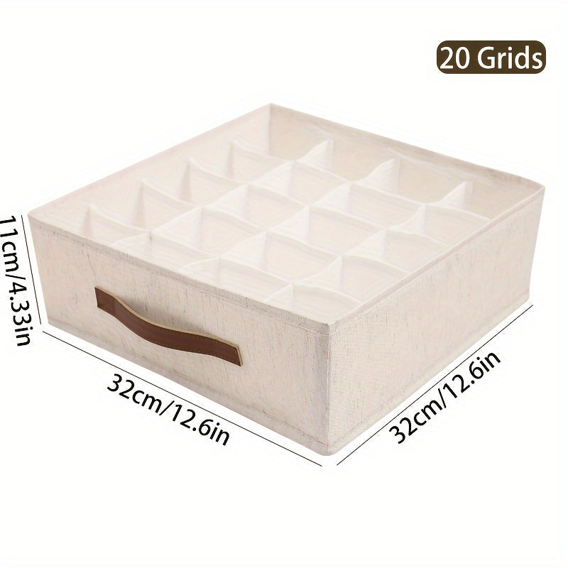 [Popular Choice] 1pc Beige Foldable Drawer Organizer with Rose Golden Handles - Stackable Fabric Storage Bin for Socks, Underwear, Bras, Ties & Accessories - Contemporary Closet Organization Solution, Closet Organizers And St Lootquake LLC