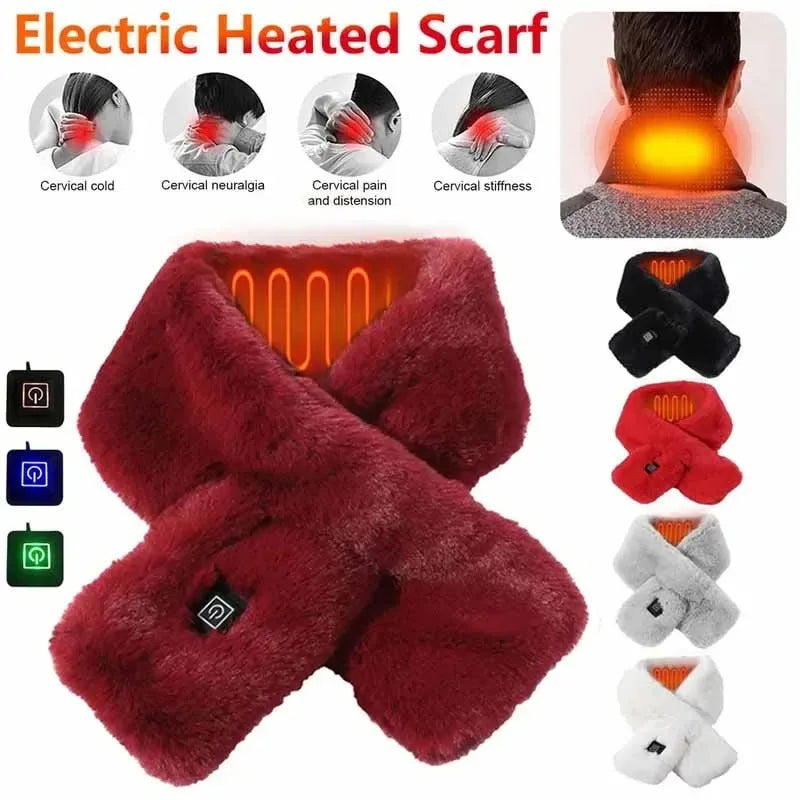Heating Scarf USB Electric Heated Neck Wrap Heating Pad Pain Relief Three-gear Temperature Control Neck Warmer For Women Men Pi-Mart