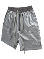 Men's Cargo Style Metallic Zipper Shorts