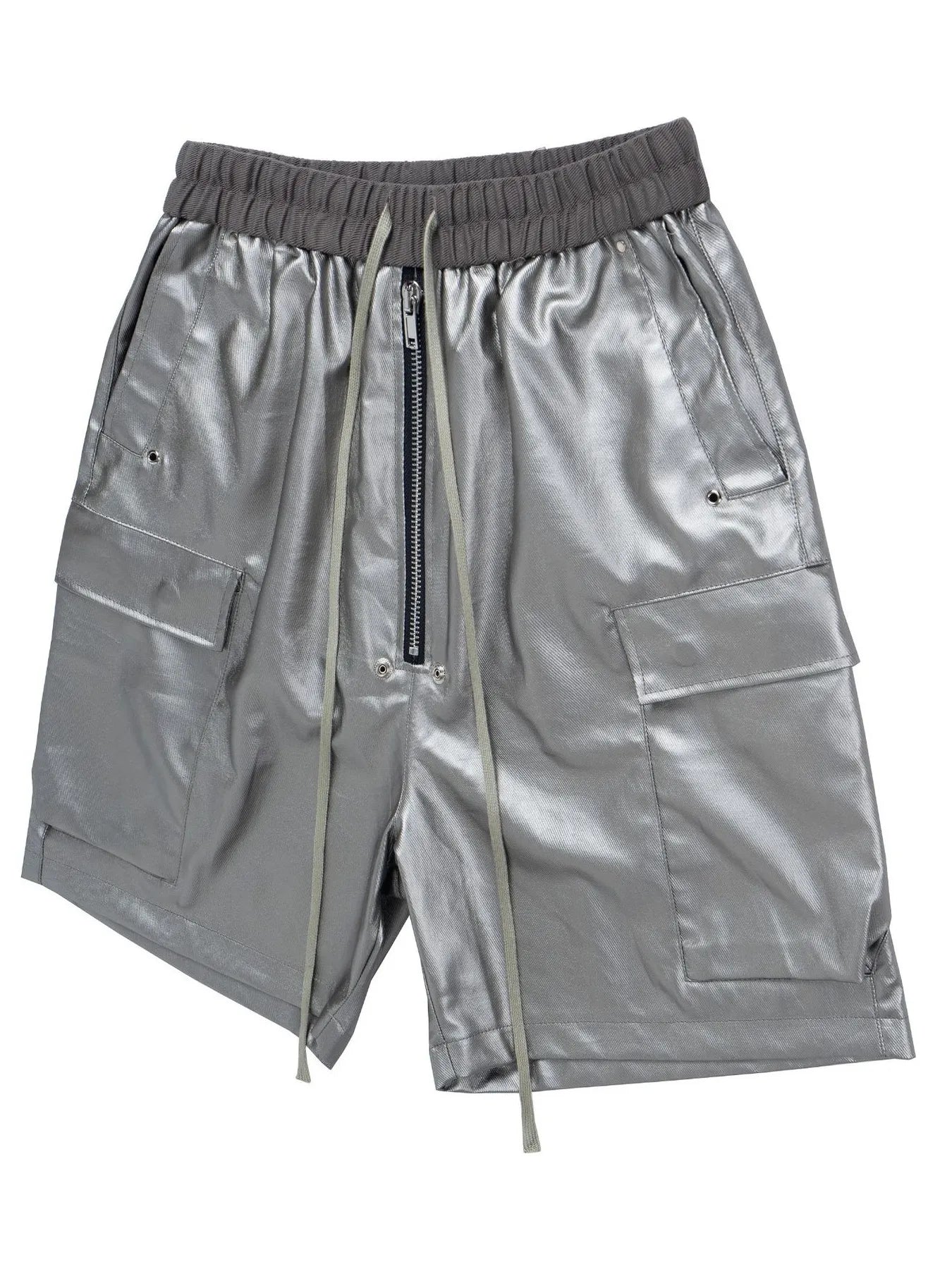 Men's Cargo Style Metallic Zipper Shorts