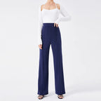 Solid Color Casual Pants Slim, High-waisted Bell Bottoms - SJB-DIAMOND ELITES