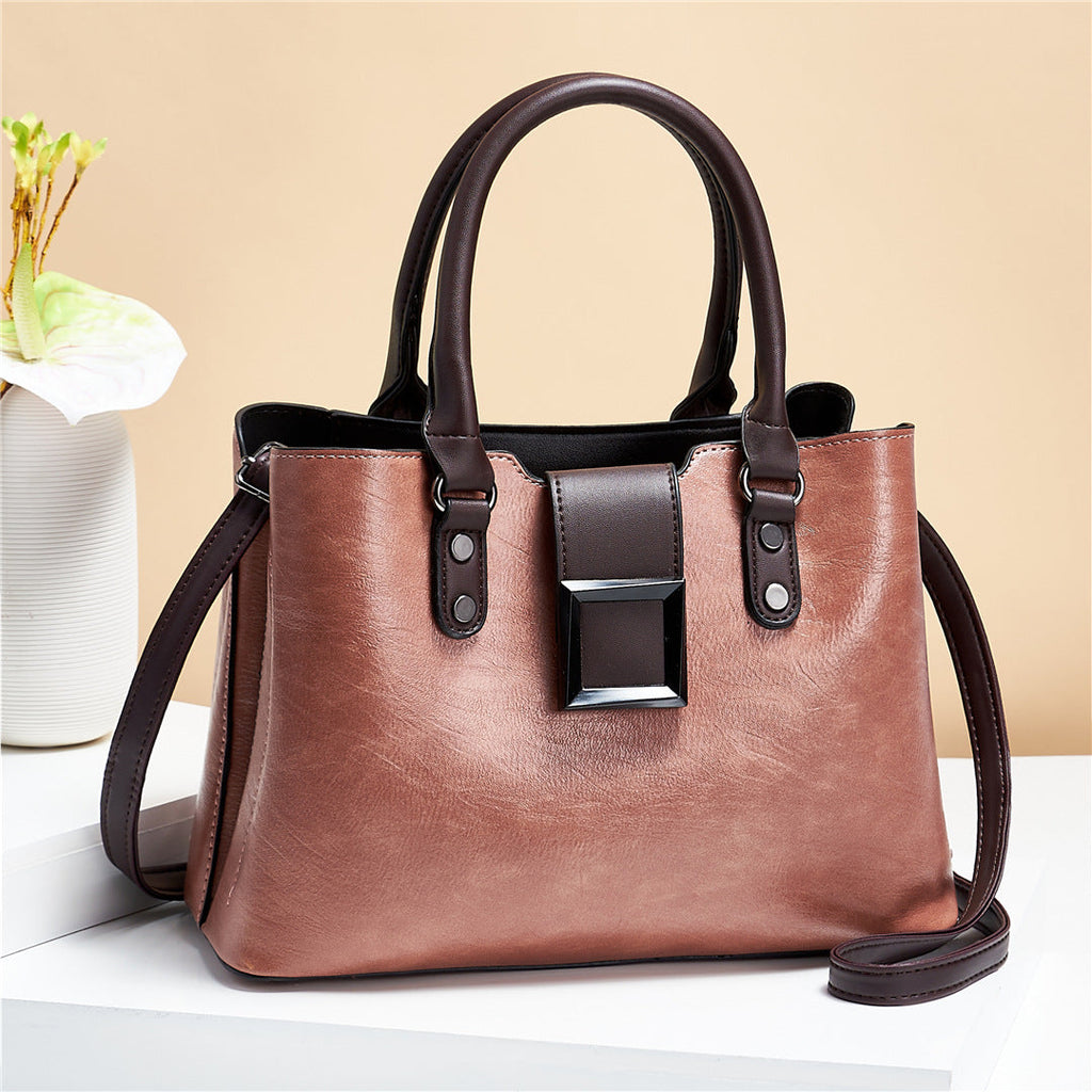 Women Shoulder Bag Big Buckle Handbags Work Daily Office Crossbody Bags Pi-Mart
