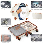 Front Opening 20 Inch Carry On Luggage With Expandable Travel Bag Set - SJB-DIAMOND ELITES