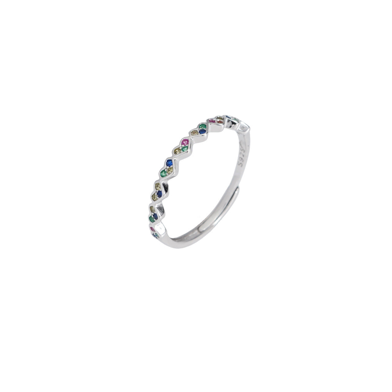 925 Loving Heart In Sterling Silver Ring Female Light Luxury High Sense Pi-Mart