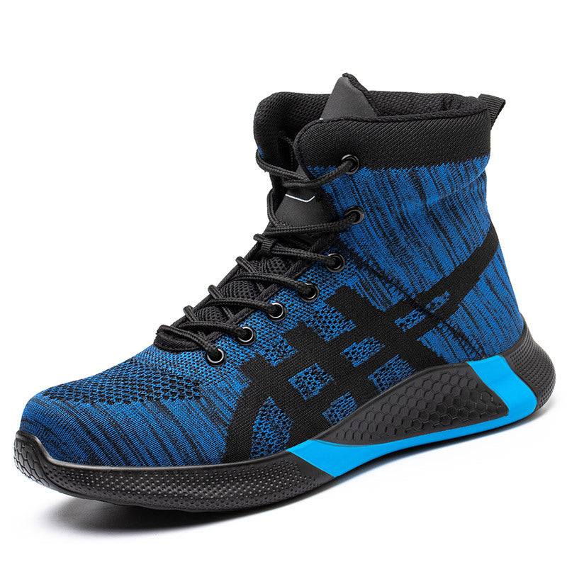 Winter Plush Boots Men Labor Protection Anti-smash Anti-puncture Work Shoes Warm Thickened Breathable Lace-up Safety Shoes Pi-Mart